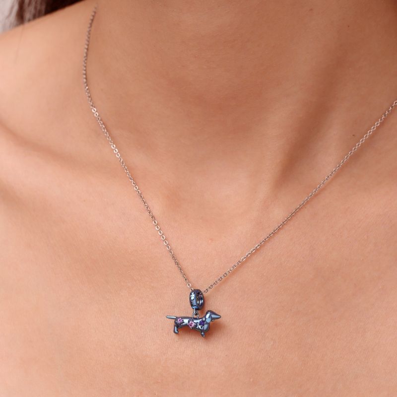 Blue Candy Dog Zodiac Pendant