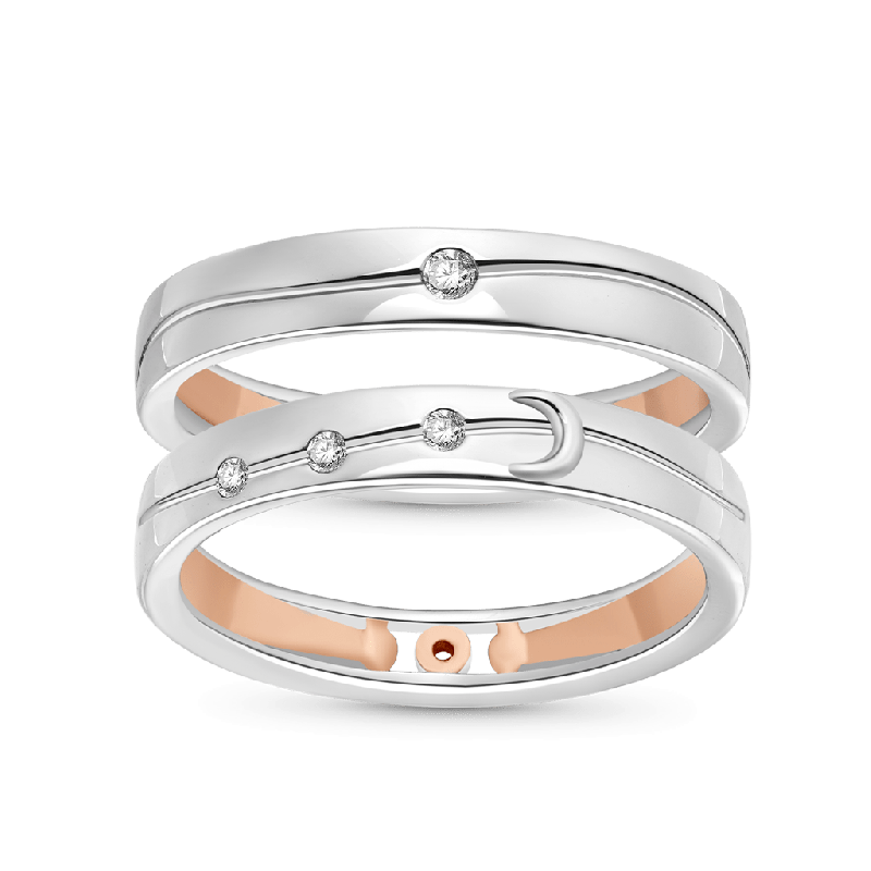 Rose Gold Starry Couple Rings