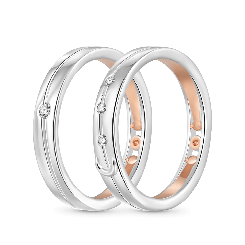 Rose Gold Starry Couple Rings