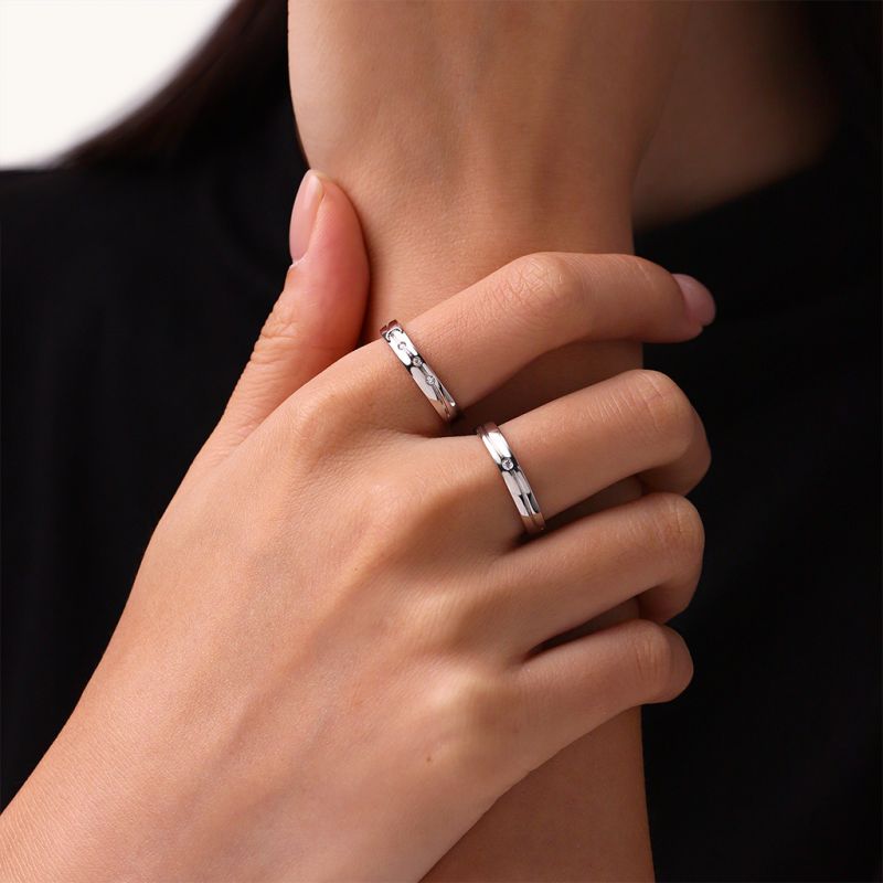 Rose Gold Starry Couple Rings