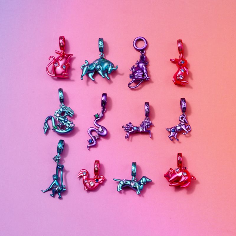 Blue Candy Ox Zodiac Pendant