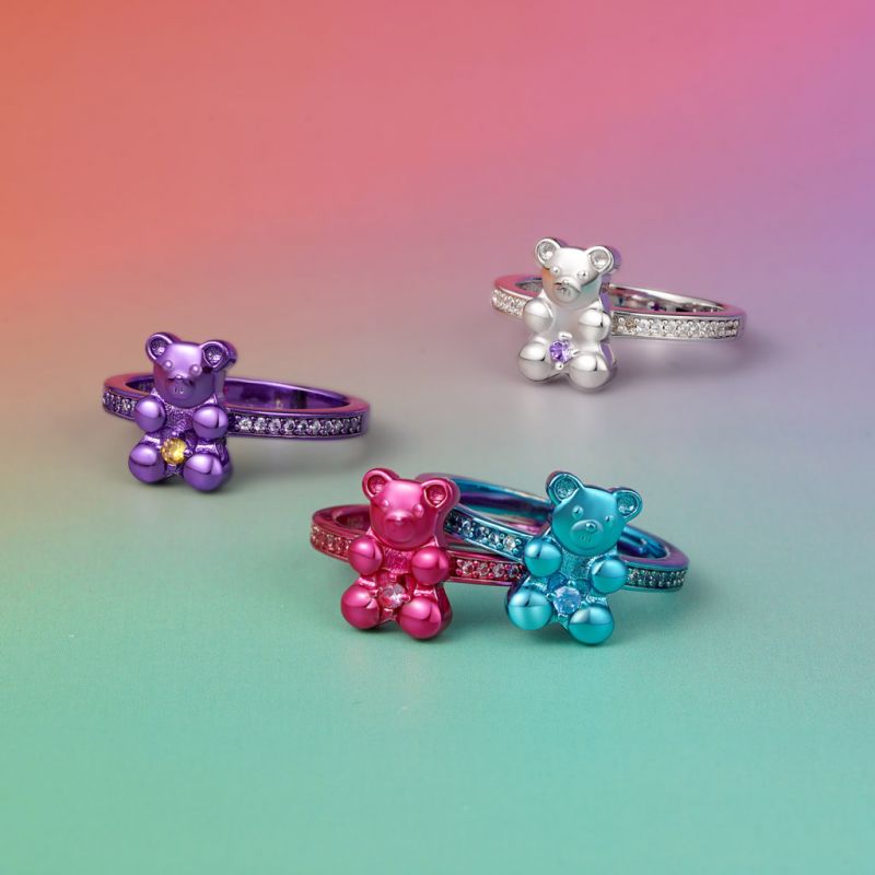 Purple Candy Bear Ring