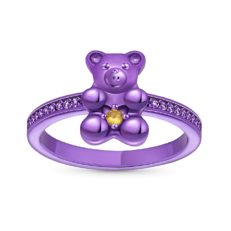 Purple Candy Bear Ring