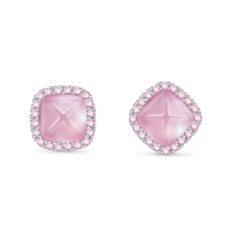 Natural Rose Quartz Earrings