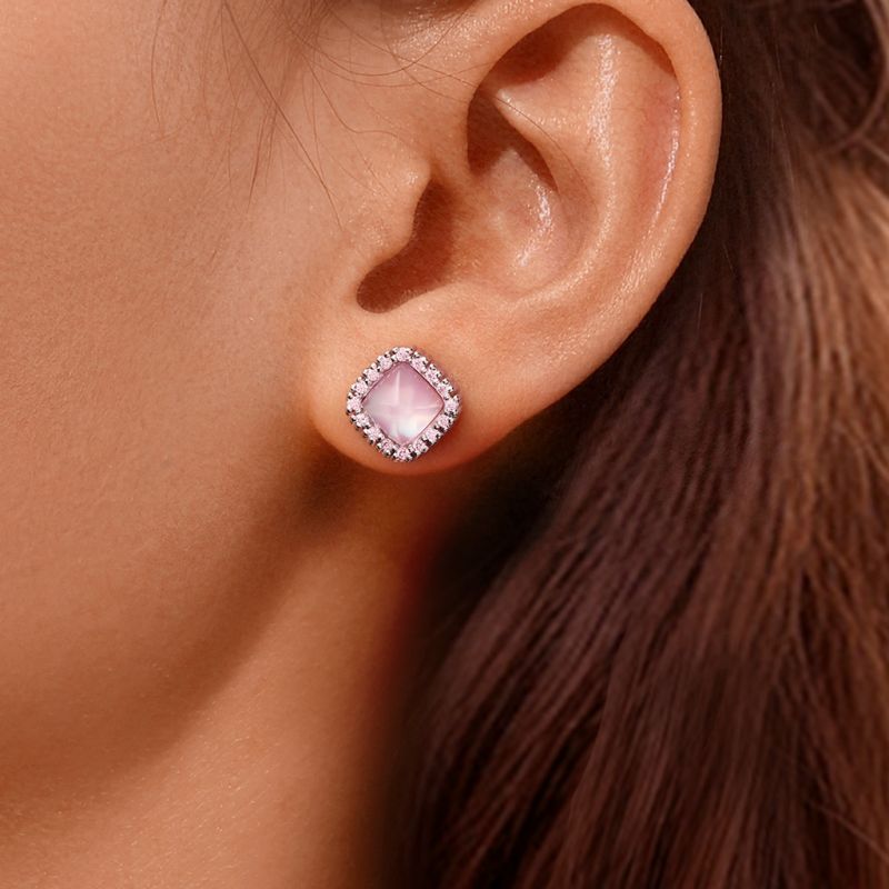 Natural Rose Quartz Earrings