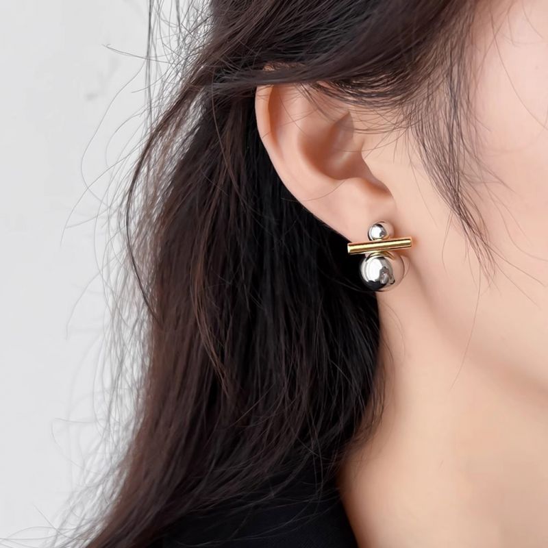 Silver Ball Ear Clips