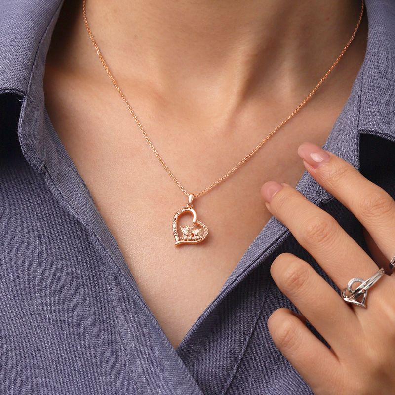 Highland Cow Heart Necklace