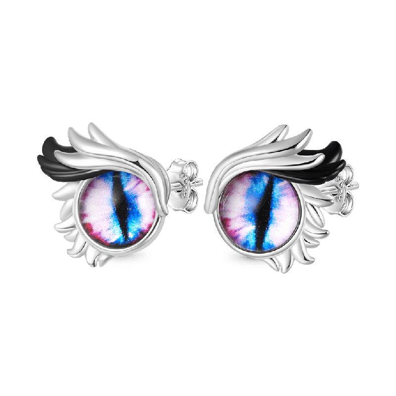 Owl Evil Eye Stud Earrings