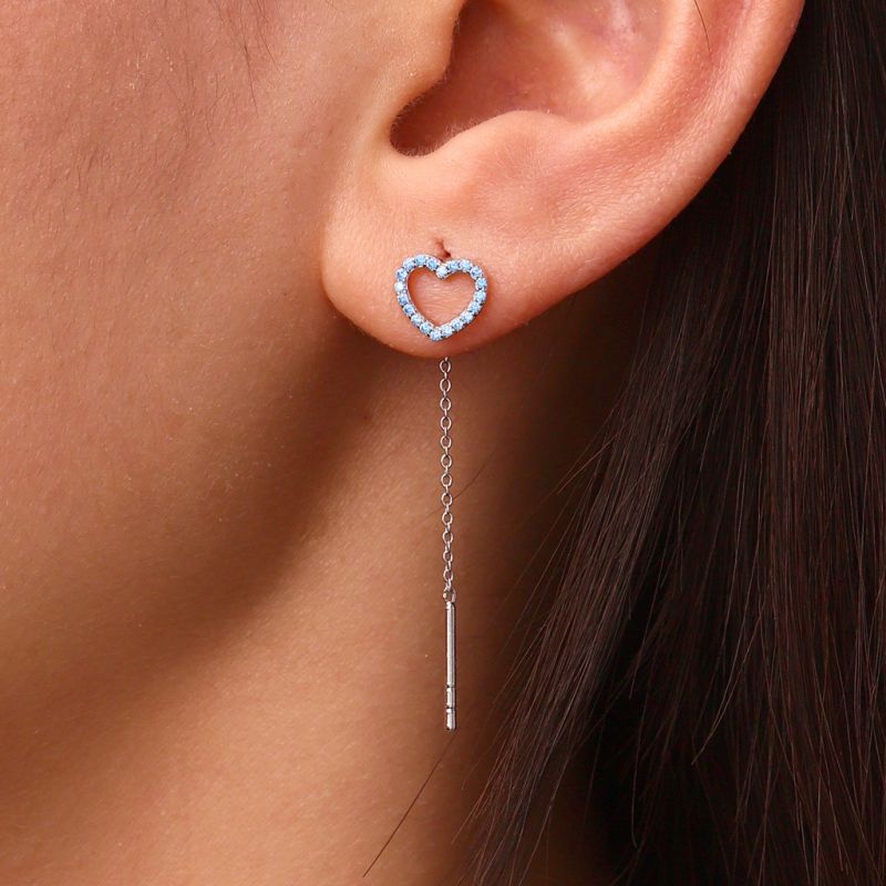 Open Heart Threaders Earrings