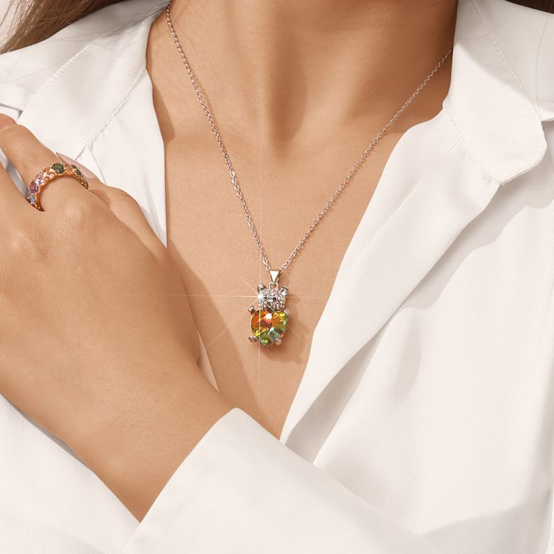 Bear Embrace Heart Necklace