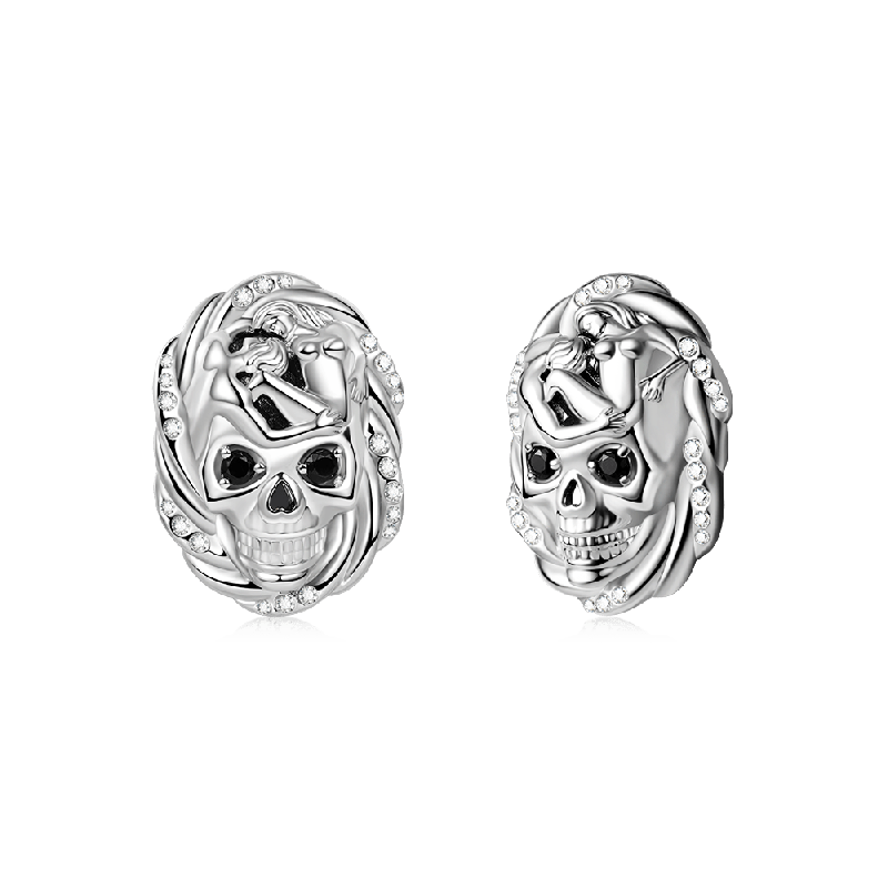Cable Skull Stud Earrings
