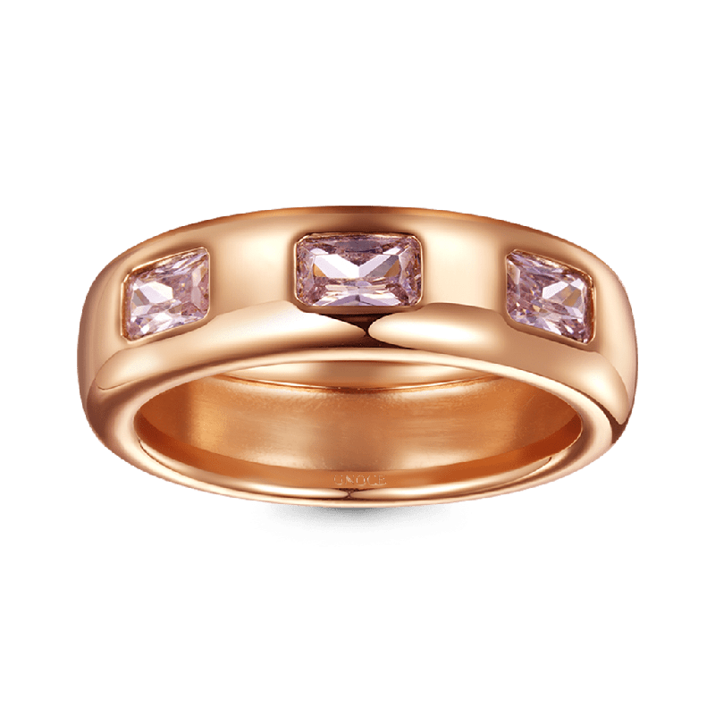 Triple Morganite Bezel Vintage Ring