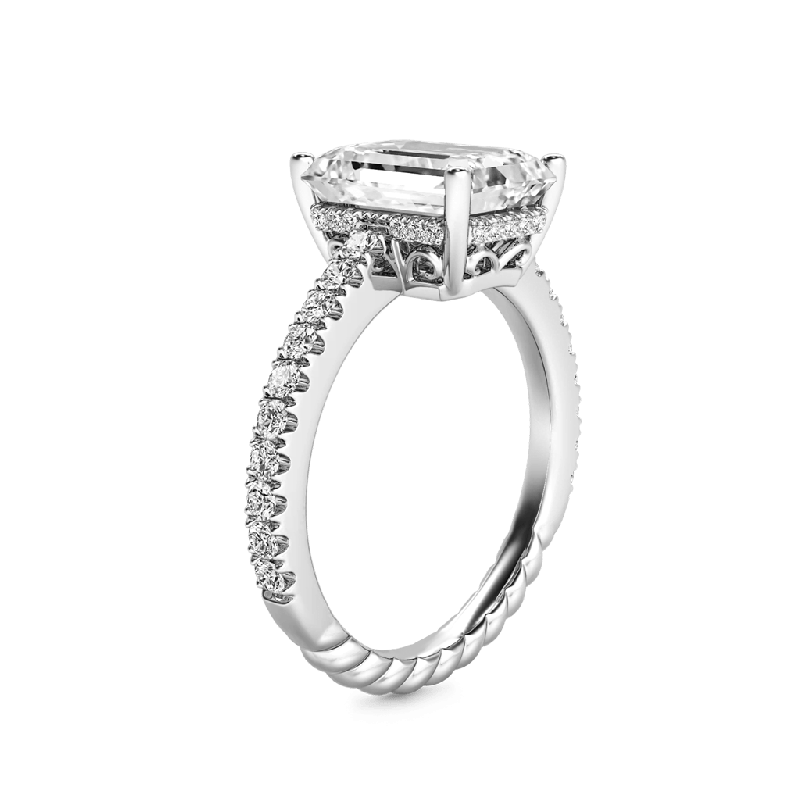 Radiant-cut Side Stone Ring