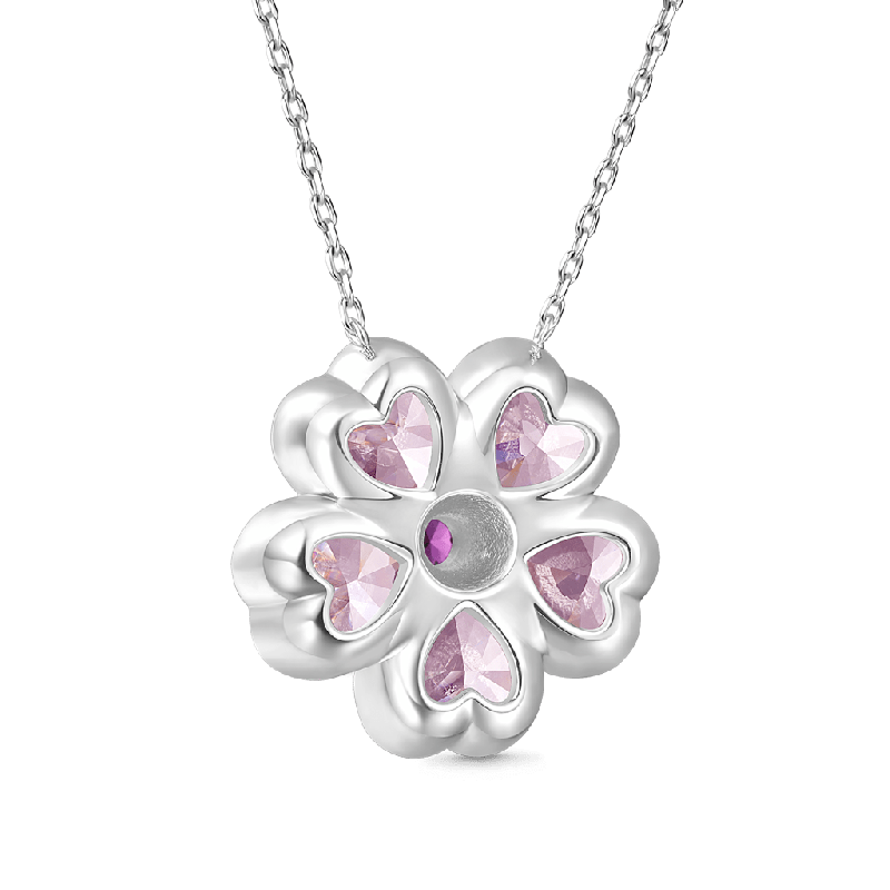 Cherry Blossoms Heart Cut Necklace