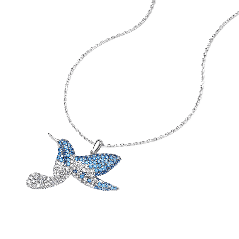 Hummingbird Pavé Pendant Necklace