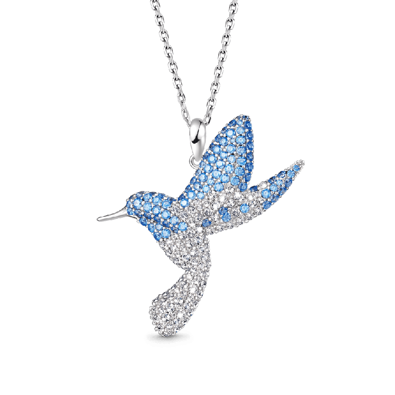 Hummingbird Pavé Pendant Necklace