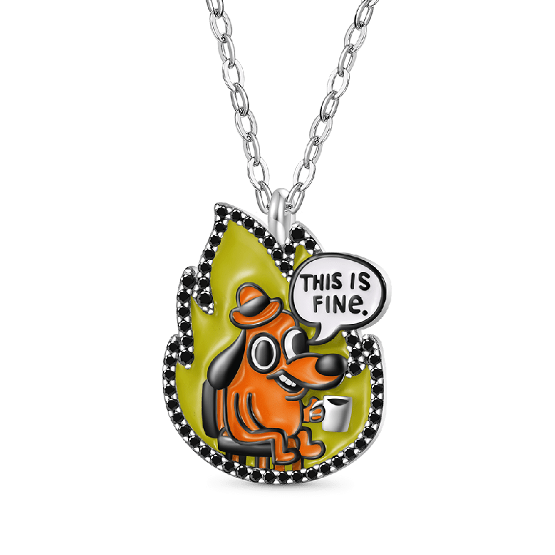 This Is Fine Necklace - Flame