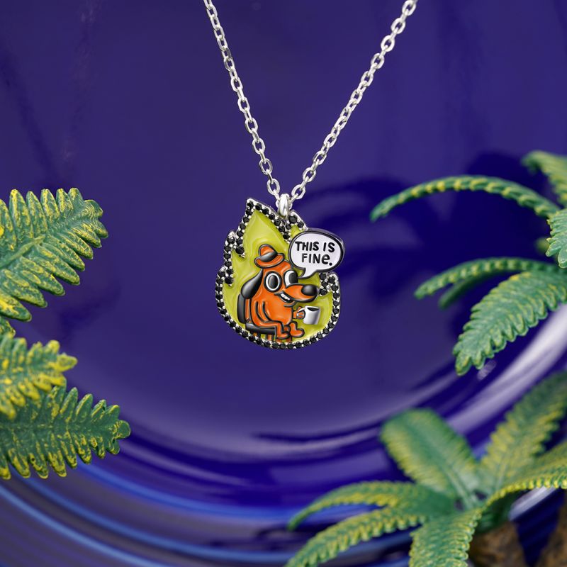 This Is Fine Necklace - Flame