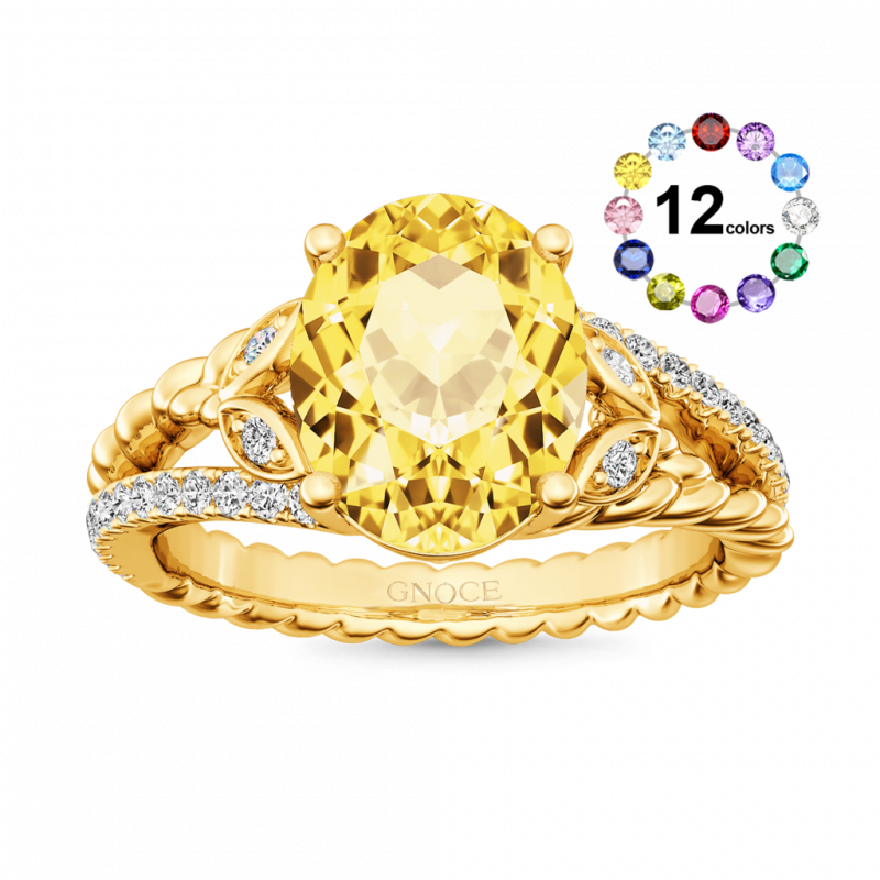 Oval-cut Vintage Split Shank Ring