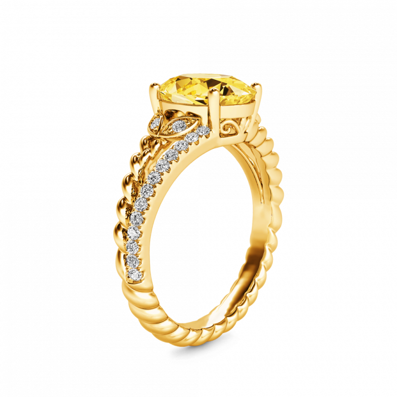 Oval-cut Vintage Split Shank Ring