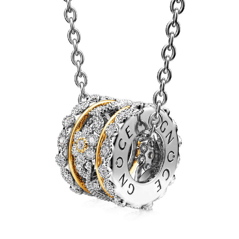 Flowers Vintage Drum Necklace