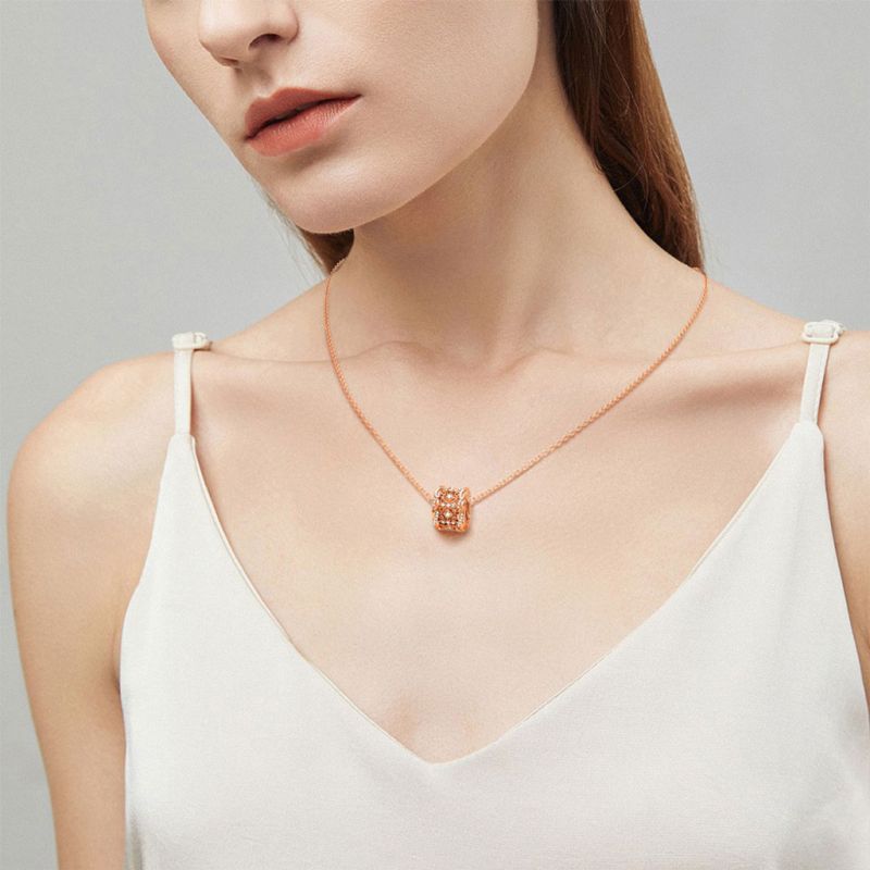 Vintage Cross Twisted Drum Necklace