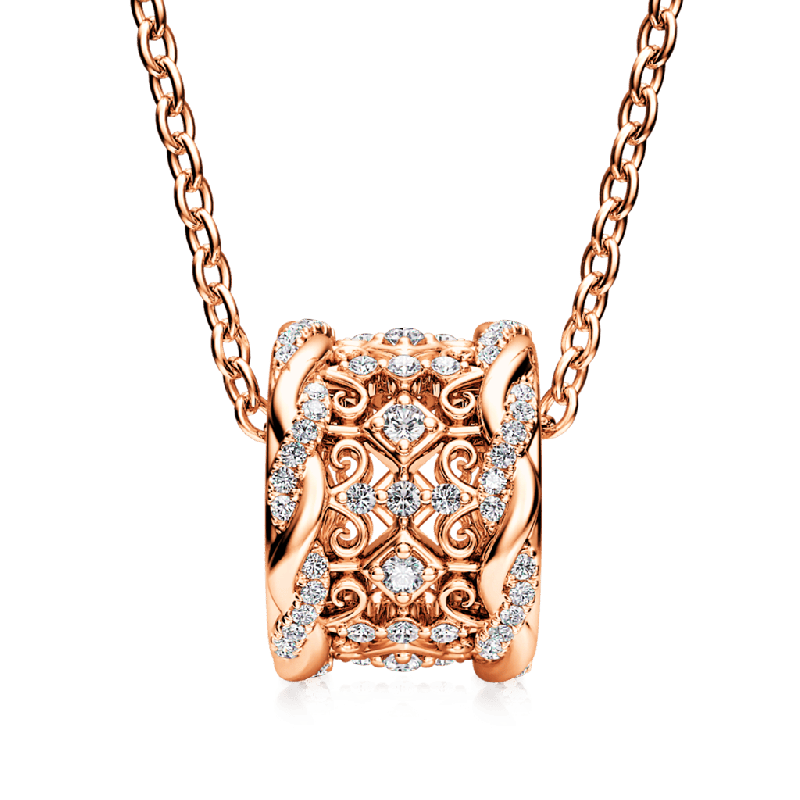 Vintage Cross Twisted Drum Necklace