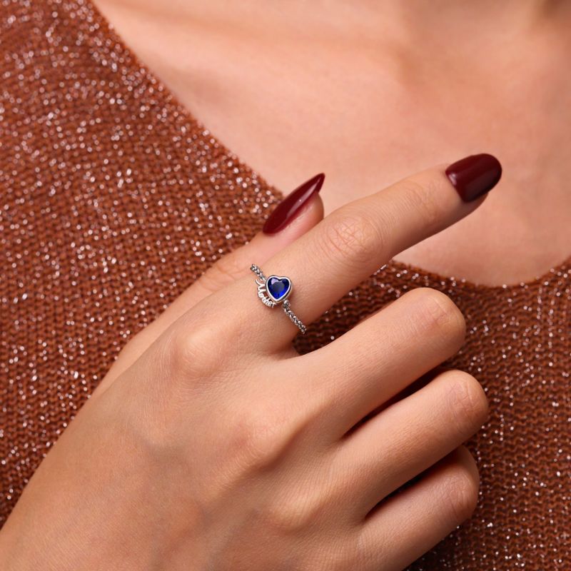 Heart Mother Chain Ring
