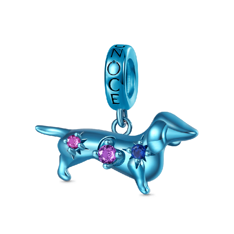 Blue Candy Dog Zodiac Pendant