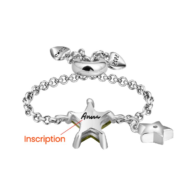 Olive Yellow Star Chain Ring