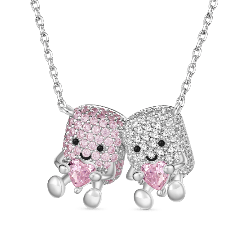 Pair of Marshmallows Diamonds Necklace