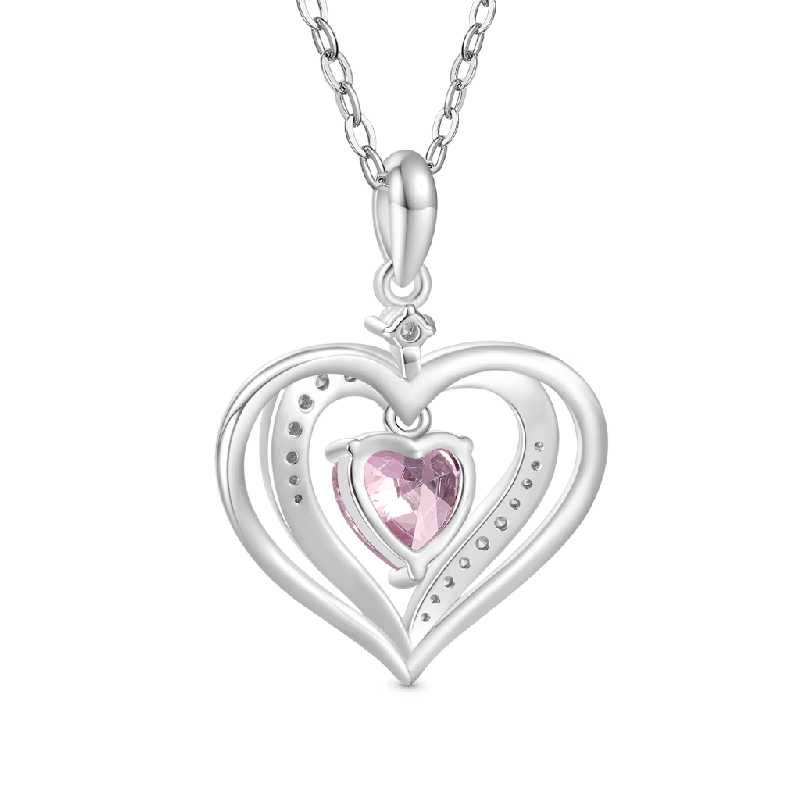 Forever Love Heart Birthstone Necklace