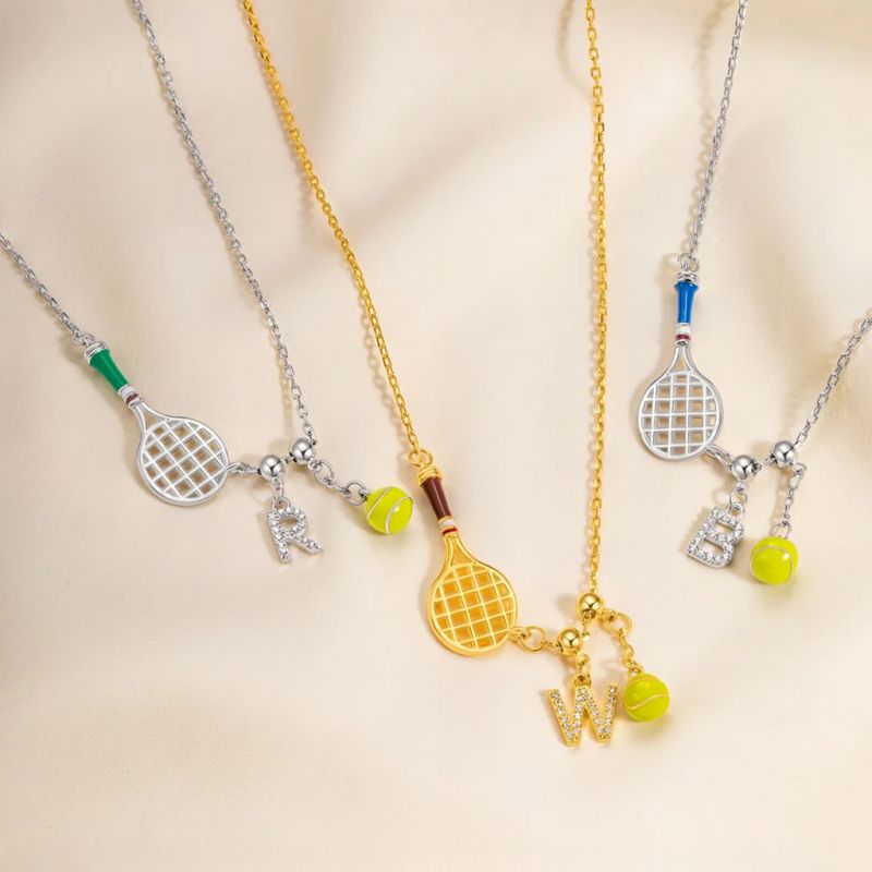 Tennis Ball Racket Necklace