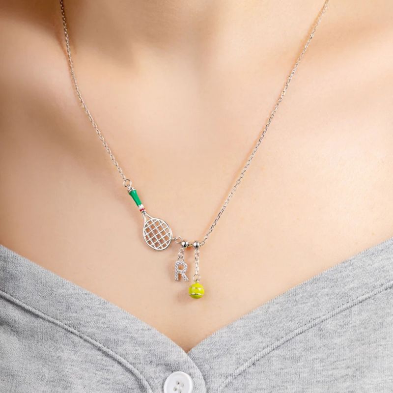 Tennis Ball Racket Necklace