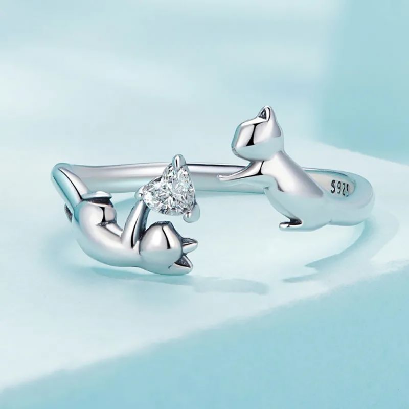 Cat Open Birthstone Ring