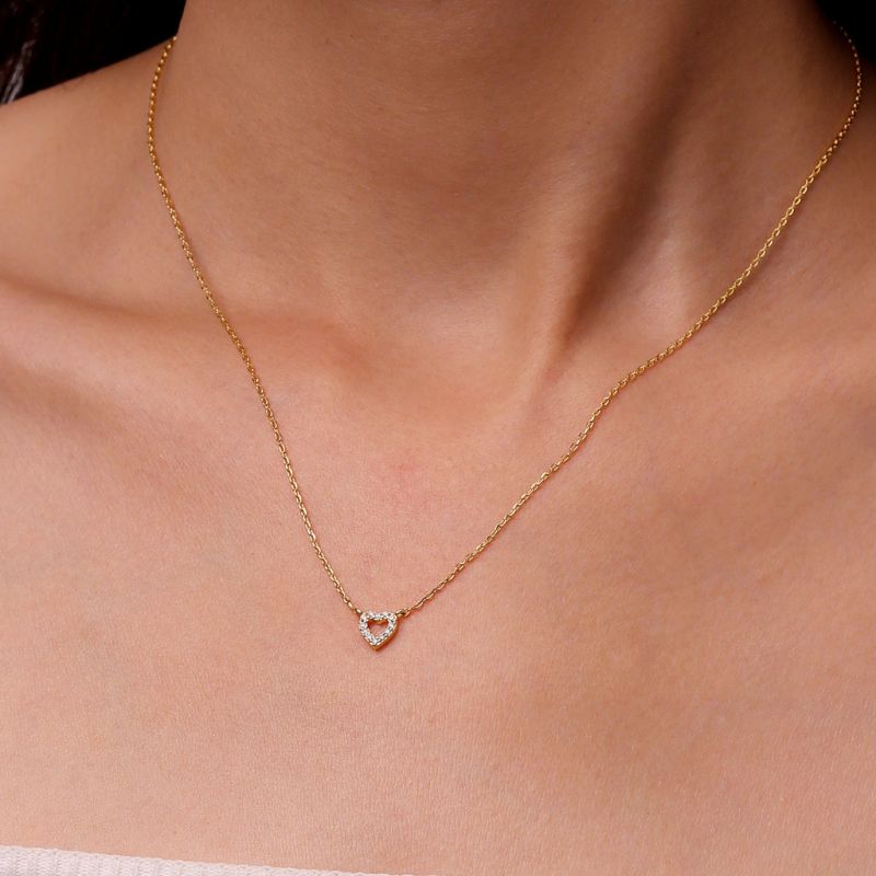 14K/10K Solid Gold Love Heart Necklace