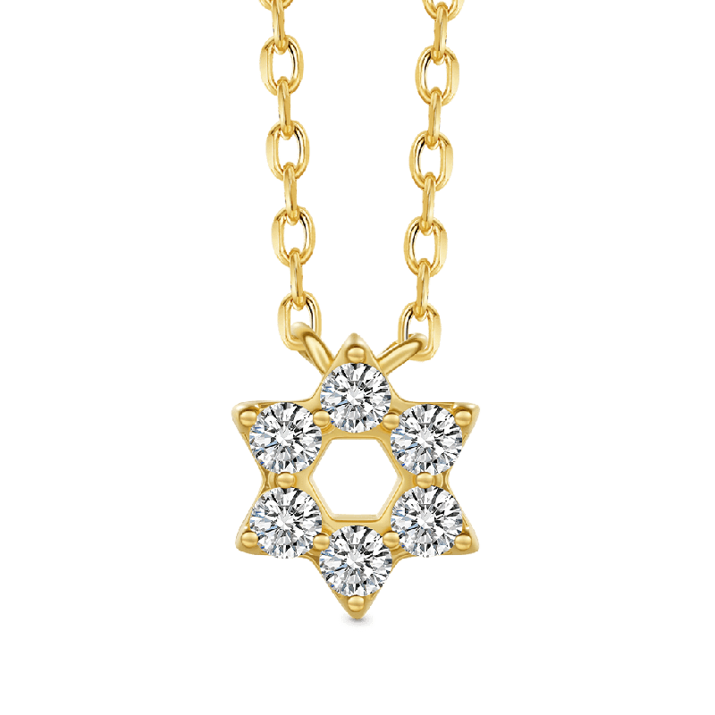 14K/10K Solid Gold Hexagram Necklace