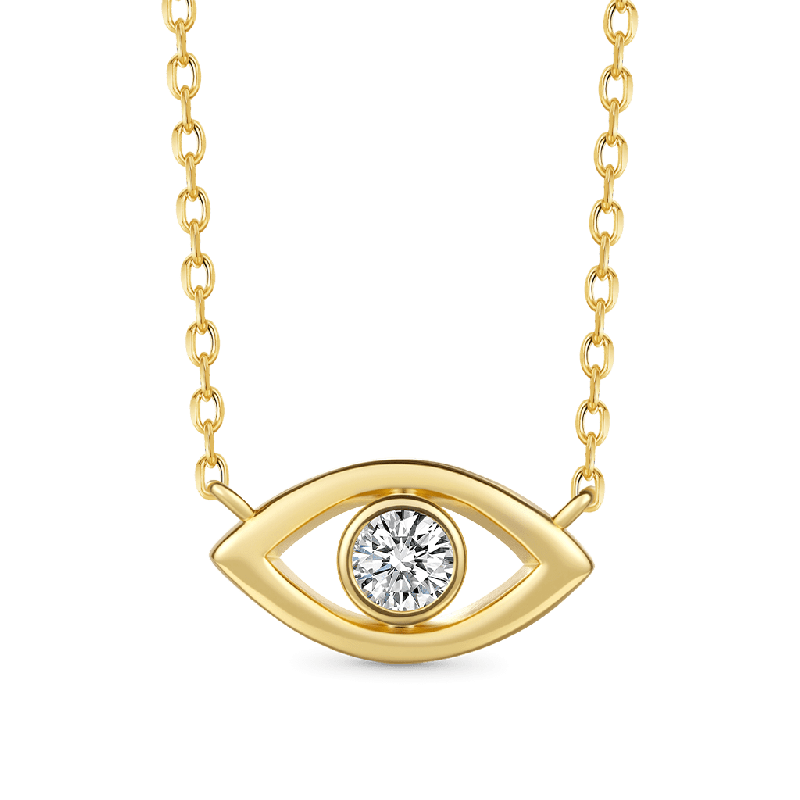 14K/10K Solid Gold Evil Eye Necklace